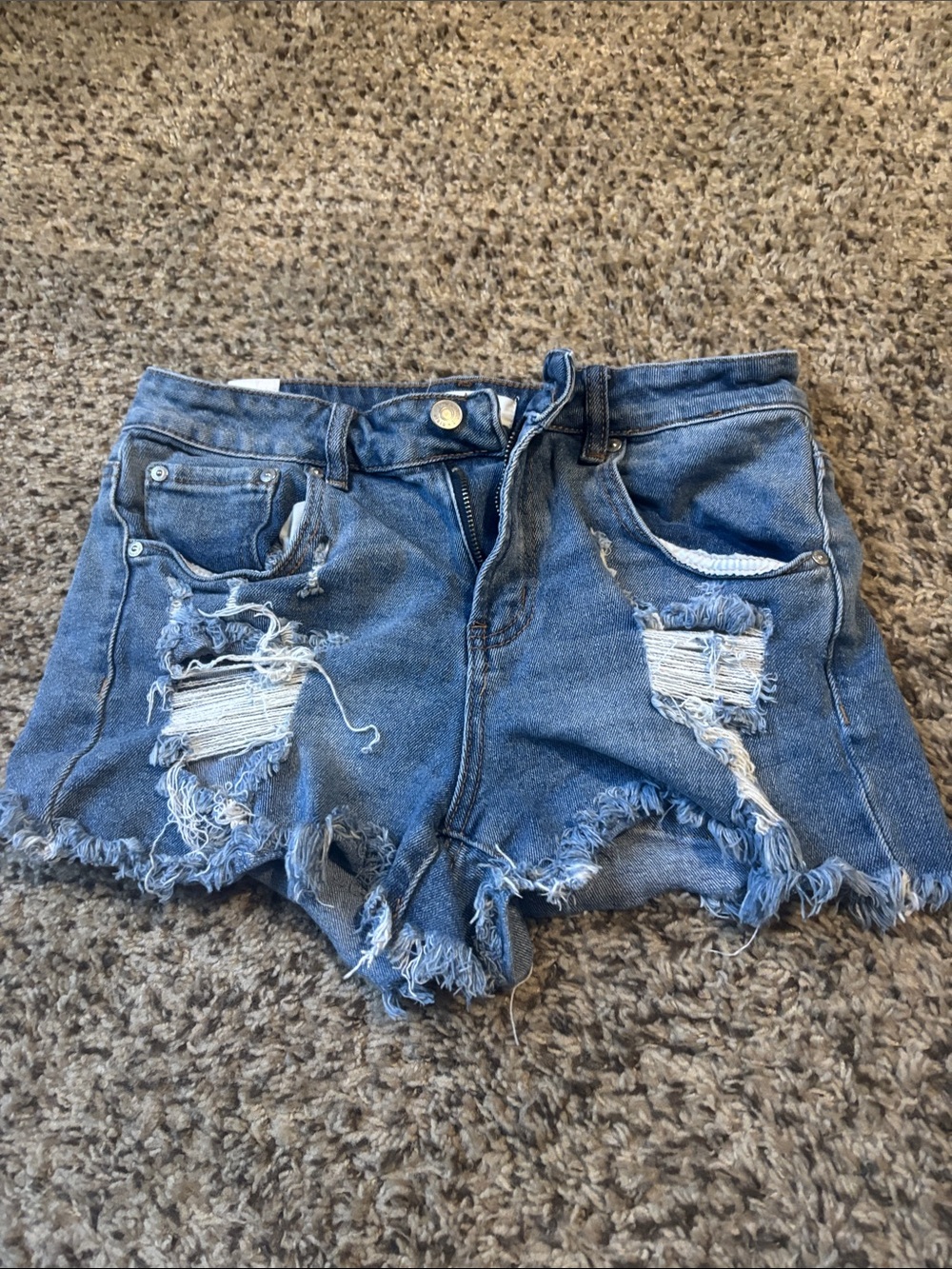Almost Famous Distressed Light Blue Denim Cutoff Shorts
